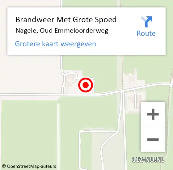 Locatie op kaart van de 112 melding: Brandweer Met Grote Spoed Naar Nagele, Oud Emmeloorderweg op 12 december 2015 14:59