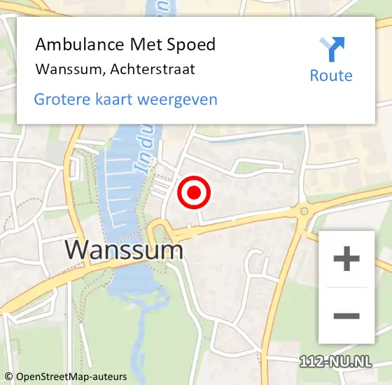 Locatie op kaart van de 112 melding: Ambulance Met Spoed Naar Wanssum, Achterstraat op 12 december 2015 15:03