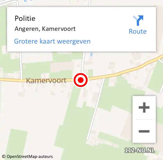 Locatie op kaart van de 112 melding: Politie Angeren, Kamervoort op 12 december 2015 15:52