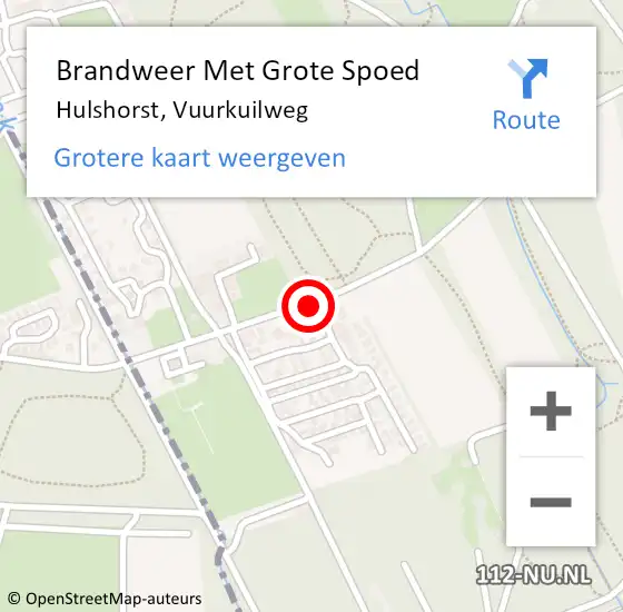 Locatie op kaart van de 112 melding: Brandweer Met Grote Spoed Naar Hulshorst, Vuurkuilweg op 29 november 2013 18:50