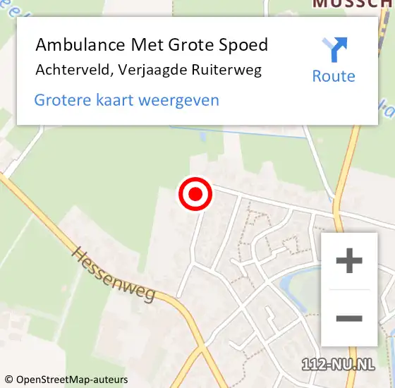 Locatie op kaart van de 112 melding: Ambulance Met Grote Spoed Naar Achterveld, Verjaagde Ruiterweg op 12 december 2015 16:12