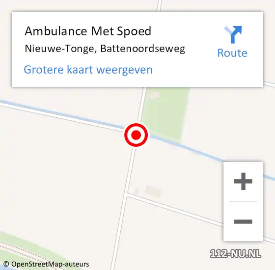 Locatie op kaart van de 112 melding: Ambulance Met Spoed Naar Nieuwe-Tonge, Battenoordseweg op 12 december 2015 17:03