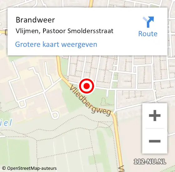 Locatie op kaart van de 112 melding: Brandweer Vlijmen, Pastoor Smoldersstraat op 29 november 2013 19:28