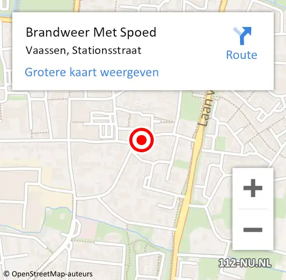 Locatie op kaart van de 112 melding: Brandweer Met Spoed Naar Vaassen, Stationsstraat op 12 december 2015 22:35