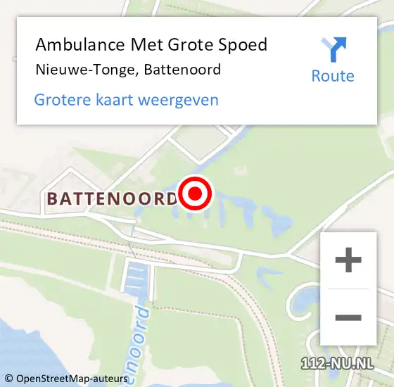 Locatie op kaart van de 112 melding: Ambulance Met Grote Spoed Naar Nieuwe-Tonge, Battenoord op 12 december 2015 23:01