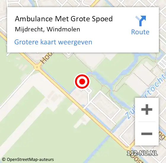 Locatie op kaart van de 112 melding: Ambulance Met Grote Spoed Naar Mijdrecht, Windmolen op 13 december 2015 00:21