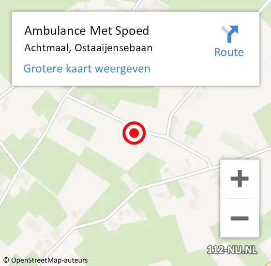 Locatie op kaart van de 112 melding: Ambulance Met Spoed Naar Achtmaal, Ostaaijensebaan op 13 december 2015 00:30