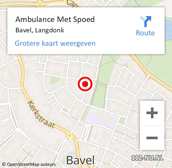 Locatie op kaart van de 112 melding: Ambulance Met Spoed Naar Bavel, Langdonk op 13 december 2015 02:14