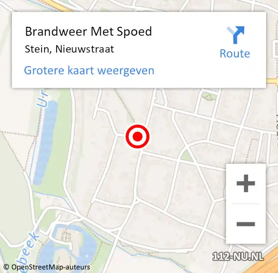 Locatie op kaart van de 112 melding: Brandweer Met Spoed Naar Stein, Nieuwstraat op 13 december 2015 03:08