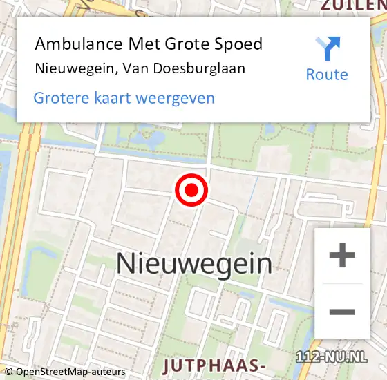 Locatie op kaart van de 112 melding: Ambulance Met Grote Spoed Naar Nieuwegein, Van Doesburglaan op 13 december 2015 11:14