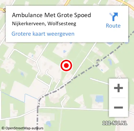 Locatie op kaart van de 112 melding: Ambulance Met Grote Spoed Naar Nijkerkerveen, Wolfsesteeg op 13 december 2015 11:59