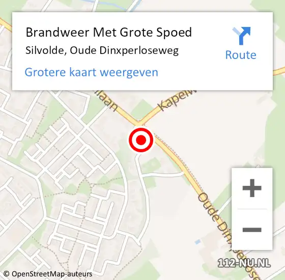 Locatie op kaart van de 112 melding: Brandweer Met Grote Spoed Naar Silvolde, Oude Dinxperloseweg op 13 december 2015 12:49