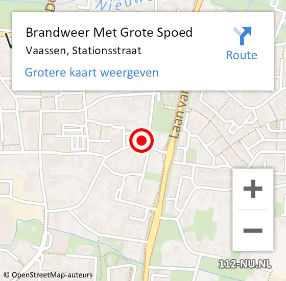 Locatie op kaart van de 112 melding: Brandweer Met Grote Spoed Naar Vaassen, Stationsstraat op 13 december 2015 14:07