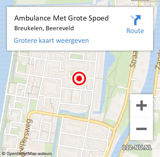 Locatie op kaart van de 112 melding: Ambulance Met Grote Spoed Naar Breukelen, Beereveld op 13 december 2015 14:08