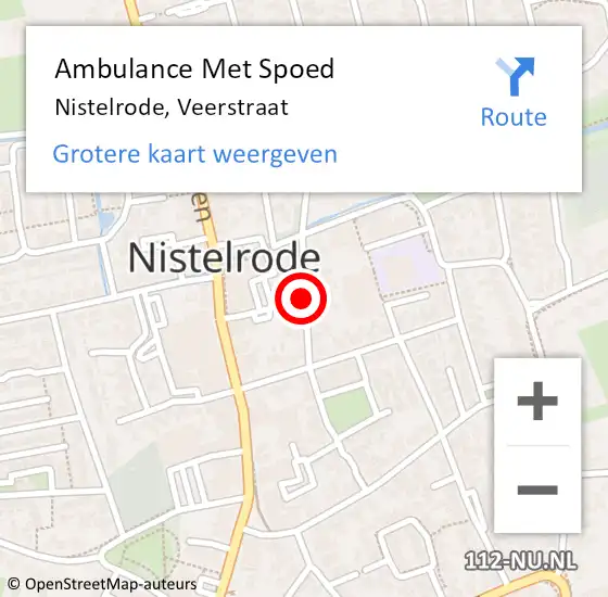 Locatie op kaart van de 112 melding: Ambulance Met Spoed Naar Nistelrode, Veerstraat op 13 december 2015 16:59