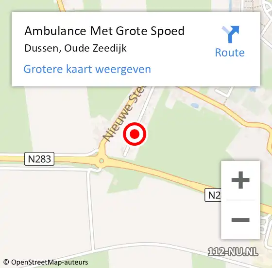 Locatie op kaart van de 112 melding: Ambulance Met Grote Spoed Naar Dussen, Oude Zeedijk op 13 december 2015 18:52