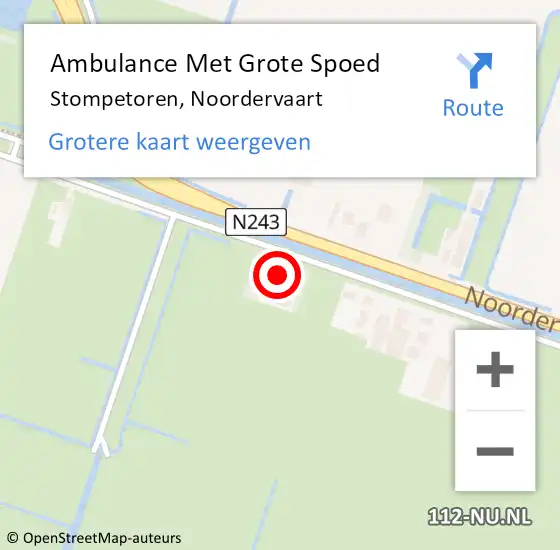 Locatie op kaart van de 112 melding: Ambulance Met Grote Spoed Naar Stompetoren, Noordervaart op 13 december 2015 19:38