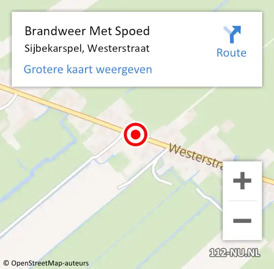 Locatie op kaart van de 112 melding: Brandweer Met Spoed Naar Sijbekarspel, Westerstraat op 13 december 2015 21:54