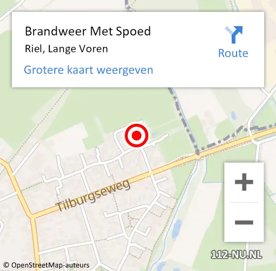 Locatie op kaart van de 112 melding: Brandweer Met Spoed Naar Riel, Lange Voren op 29 november 2013 22:02