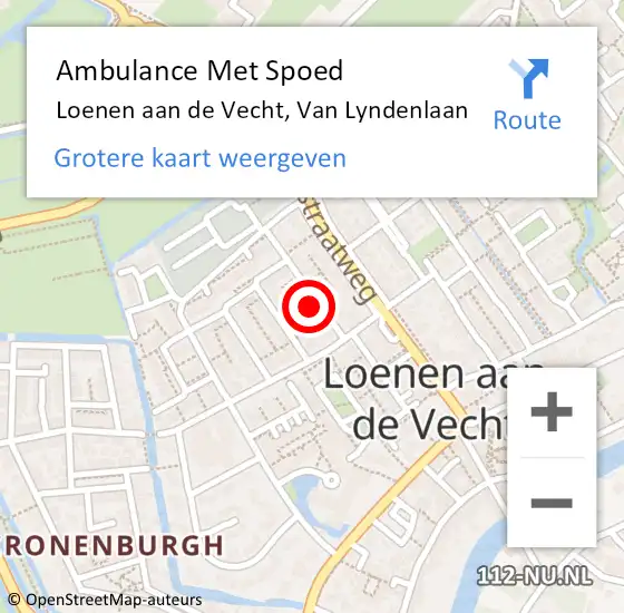 Locatie op kaart van de 112 melding: Ambulance Met Spoed Naar Loenen aan de Vecht, Van Lyndenlaan op 14 december 2015 01:43