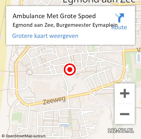 Locatie op kaart van de 112 melding: Ambulance Met Grote Spoed Naar Egmond aan Zee, Burgemeester Eymaplein op 14 december 2015 03:01