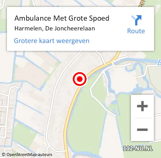 Locatie op kaart van de 112 melding: Ambulance Met Grote Spoed Naar Harmelen, De Joncheerelaan op 14 december 2015 03:38