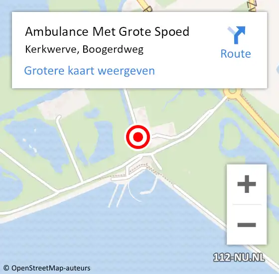 Locatie op kaart van de 112 melding: Ambulance Met Grote Spoed Naar Kerkwerve, Boogerdweg op 14 december 2015 05:32