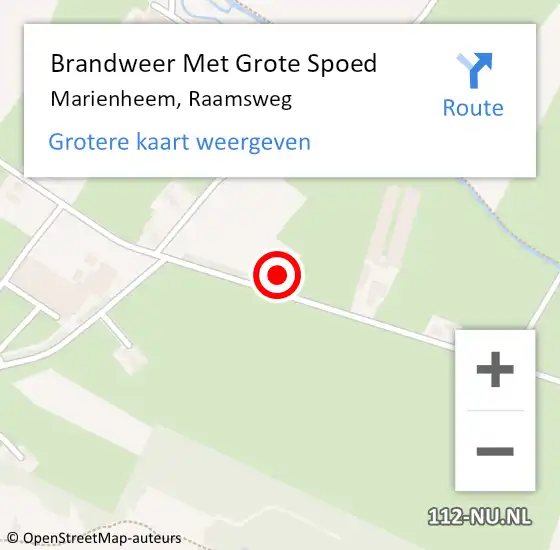 Locatie op kaart van de 112 melding: Brandweer Met Grote Spoed Naar Marienheem, Raamsweg op 14 december 2015 07:23