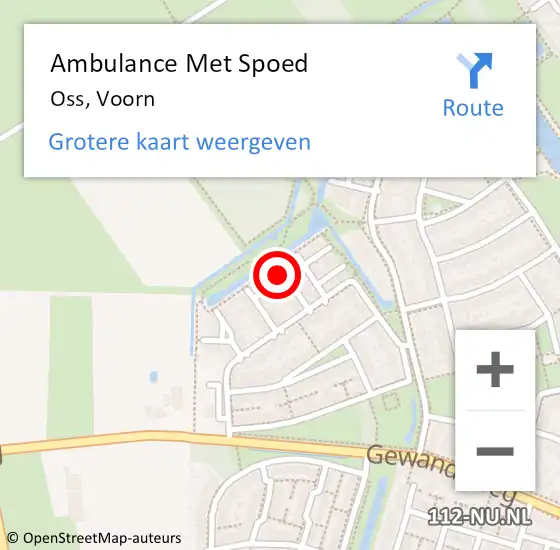 Locatie op kaart van de 112 melding: Ambulance Met Spoed Naar Oss, Voorn op 14 december 2015 09:17