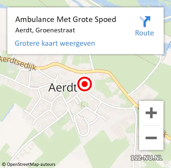 Locatie op kaart van de 112 melding: Ambulance Met Grote Spoed Naar Aerdt, Groenestraat op 14 december 2015 10:34