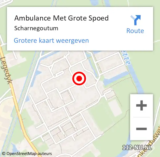 Locatie op kaart van de 112 melding: Ambulance Met Grote Spoed Naar Scharnegoutum op 14 december 2015 11:16