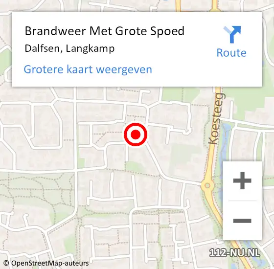 Locatie op kaart van de 112 melding: Brandweer Met Grote Spoed Naar Dalfsen, Langkamp op 14 september 2013 12:05