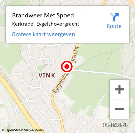 Locatie op kaart van de 112 melding: Brandweer Met Spoed Naar Kerkrade, Eygelshovergracht op 14 december 2015 15:28