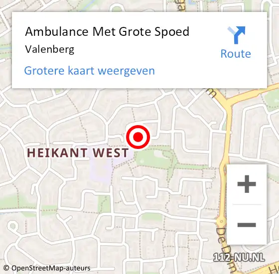 Locatie op kaart van de 112 melding: Ambulance Met Grote Spoed Naar Valenberg op 30 november 2013 00:30