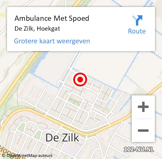 Locatie op kaart van de 112 melding: Ambulance Met Spoed Naar De Zilk, Hoekgat op 14 september 2013 12:08