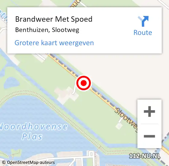 Locatie op kaart van de 112 melding: Brandweer Met Spoed Naar Benthuizen, Slootweg op 14 december 2015 19:35