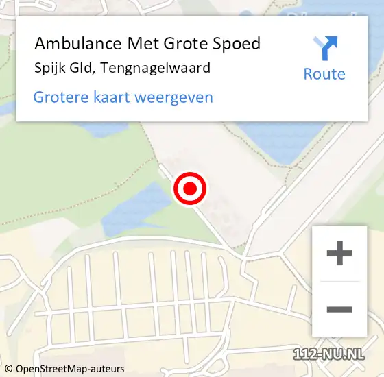 Locatie op kaart van de 112 melding: Ambulance Met Grote Spoed Naar Spijk Gld, Tengnagelwaard op 14 december 2015 19:58