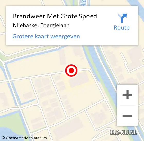 Locatie op kaart van de 112 melding: Brandweer Met Grote Spoed Naar Nijehaske, Energielaan op 30 november 2013 01:10