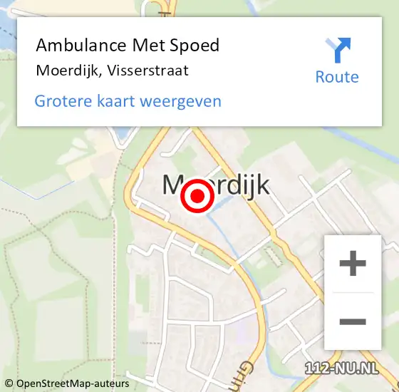 Locatie op kaart van de 112 melding: Ambulance Met Spoed Naar Moerdijk, Visserstraat op 15 december 2015 00:32