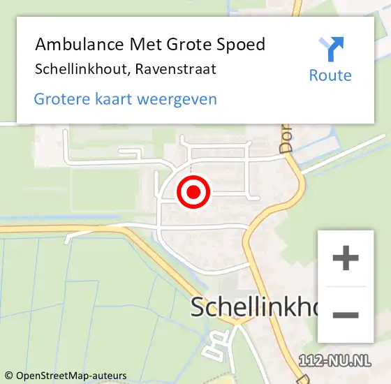 Locatie op kaart van de 112 melding: Ambulance Met Grote Spoed Naar Schellinkhout, Ravenstraat op 15 december 2015 03:01