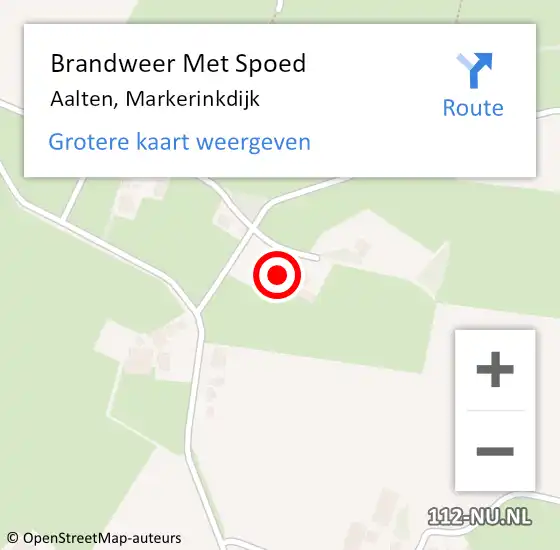 Locatie op kaart van de 112 melding: Brandweer Met Spoed Naar Aalten, Markerinkdijk op 15 december 2015 08:35