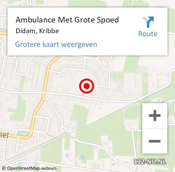 Locatie op kaart van de 112 melding: Ambulance Met Grote Spoed Naar Didam, Kribbe op 30 november 2013 02:26