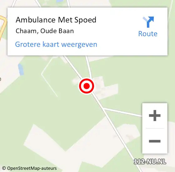 Locatie op kaart van de 112 melding: Ambulance Met Spoed Naar Chaam, Oude Baan op 15 december 2015 10:35