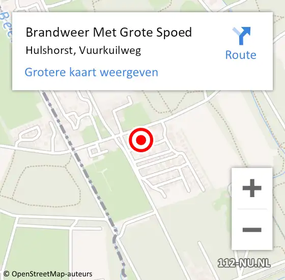 Locatie op kaart van de 112 melding: Brandweer Met Grote Spoed Naar Hulshorst, Vuurkuilweg op 30 november 2013 03:04