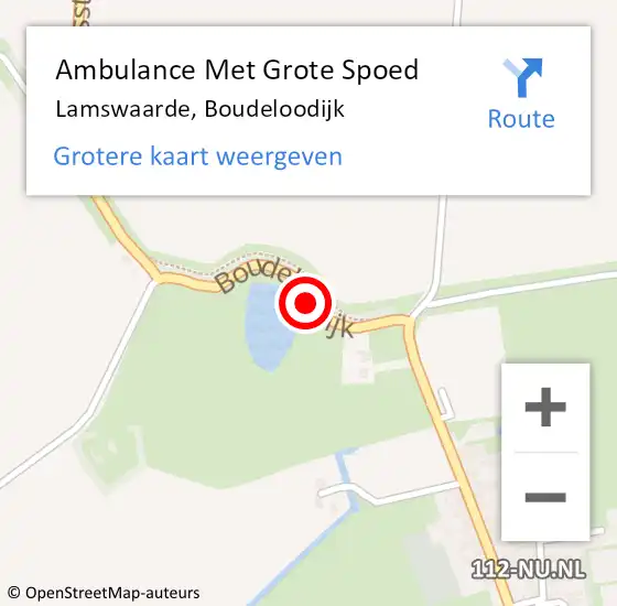 Locatie op kaart van de 112 melding: Ambulance Met Grote Spoed Naar Lamswaarde, Boudeloodijk op 30 november 2013 03:17