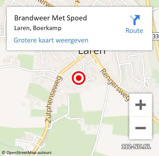 Locatie op kaart van de 112 melding: Brandweer Met Spoed Naar Laren, Boerkamp op 30 november 2013 03:50