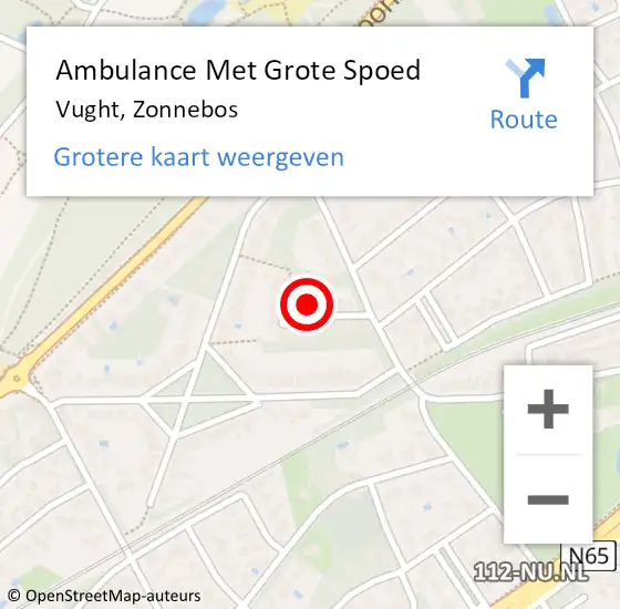 Locatie op kaart van de 112 melding: Ambulance Met Grote Spoed Naar Vught, Zonnebos op 15 december 2015 15:17