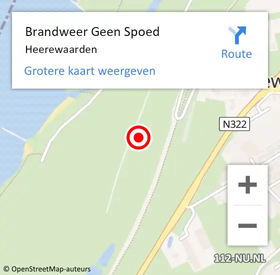 Locatie op kaart van de 112 melding: Brandweer Geen Spoed Naar Heerewaarden op 15 december 2015 16:11