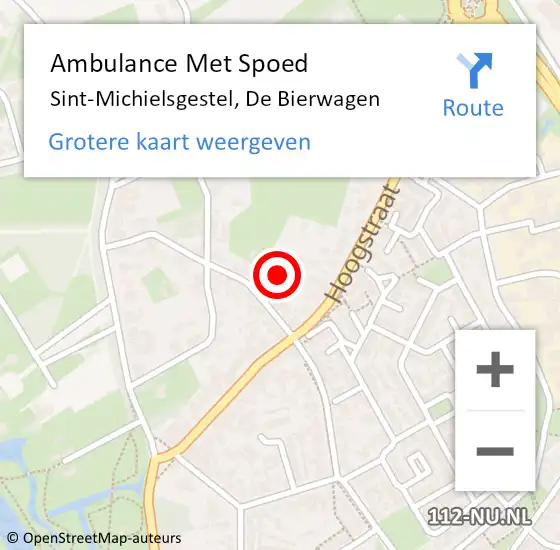 Locatie op kaart van de 112 melding: Ambulance Met Spoed Naar Sint-Michielsgestel, De Bierwagen op 15 december 2015 18:59