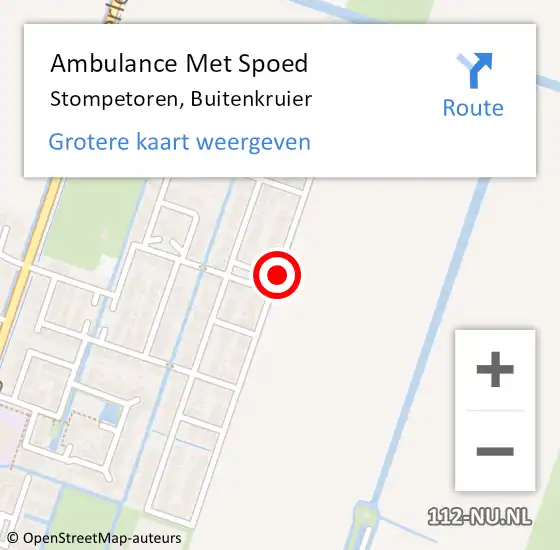 Locatie op kaart van de 112 melding: Ambulance Met Spoed Naar Stompetoren, Buitenkruier op 15 december 2015 19:01